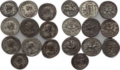 10 antoniniani of Probus. 

Obv: .
Rev: .

. 

Condition: See picture.

Weight: g.
 Diameter: mm.