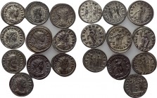 10 antoniniani of scarce Emperors. 

Obv: .
Rev: .

. 

Condition: .

Weight: g.
 Diameter: mm.
