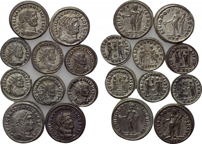 10 coins of theTetrarchy. 

Obv: .
Rev: .

. 

Condition: See picture.
...