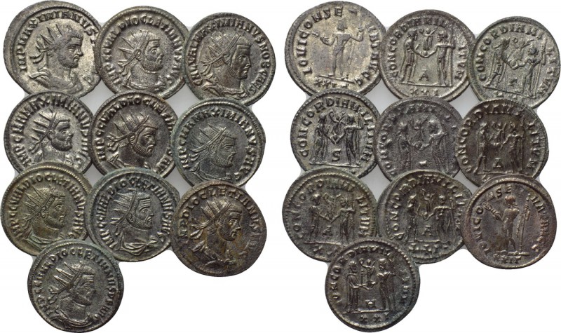 10 coins of theTetrarchy. 

Obv: .
Rev: .

. 

Condition: See picture.
...