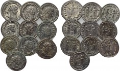 10 coins of theTetrarchy. 

Obv: .
Rev: .

. 

Condition: See picture.

Weight: g.
 Diameter: mm.