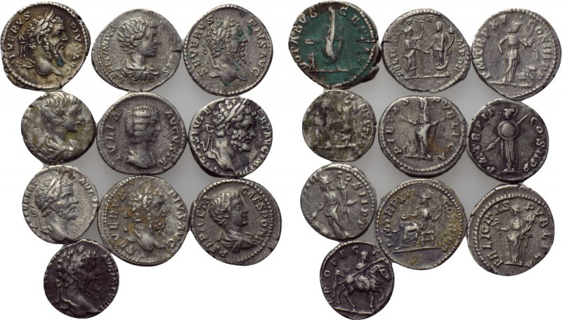 10 denari of Septimius Severus and his family. 

Obv: .
Rev: .

. 

Condi...