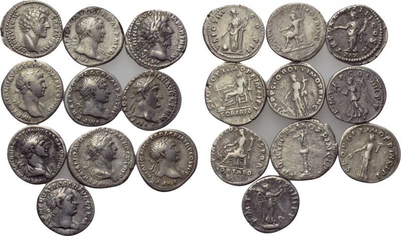 10 denari of Trajan and Marcus Aurelius. 

Obv: .
Rev: .

. 

Condition: ...