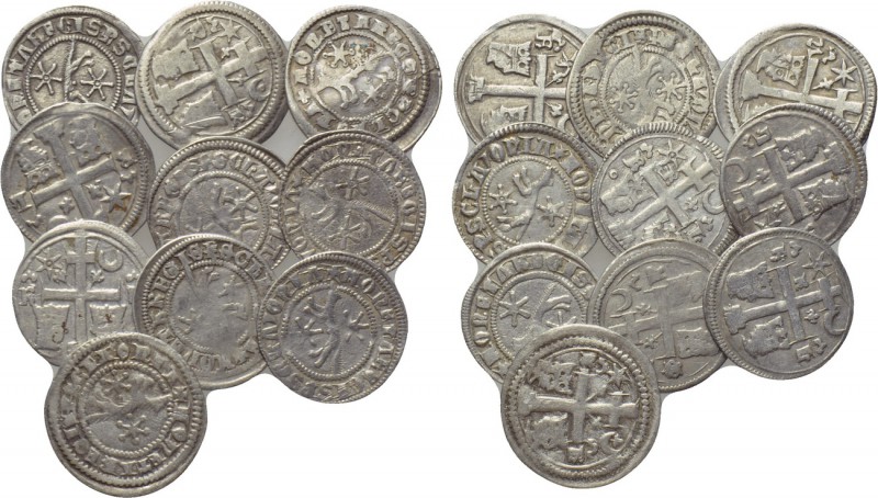 10 medieval coins. 

Obv: .
Rev: .

. 

Condition: See picture.

Weight...