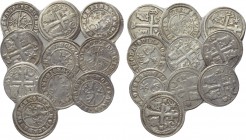 10 medieval coins. 

Obv: .
Rev: .

. 

Condition: See picture.

Weight: g.
 Diameter: mm.