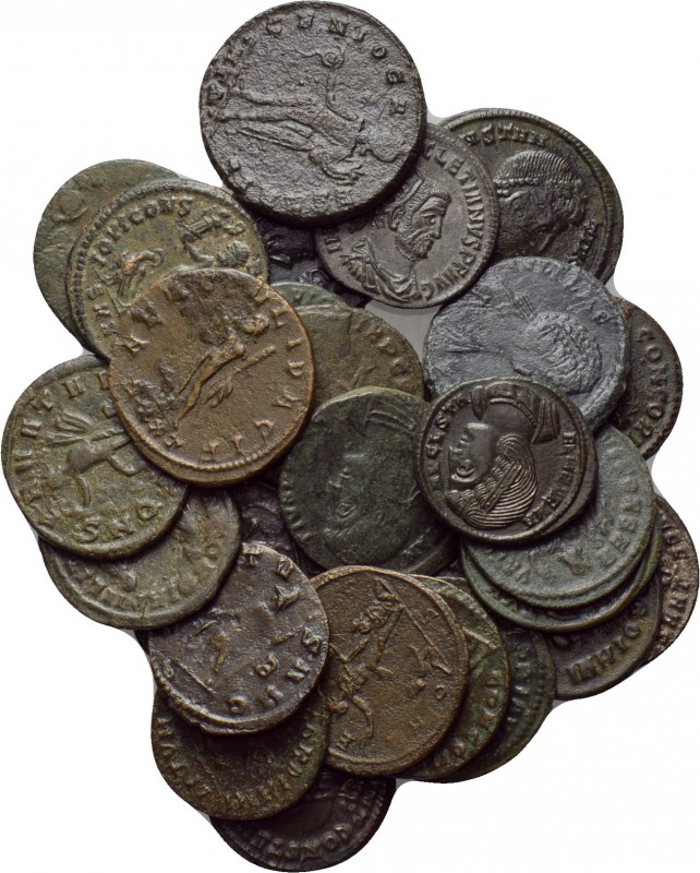28 late Roman coins. 

Obv: .
Rev: .

. 

Condition: See picture.

Weig...