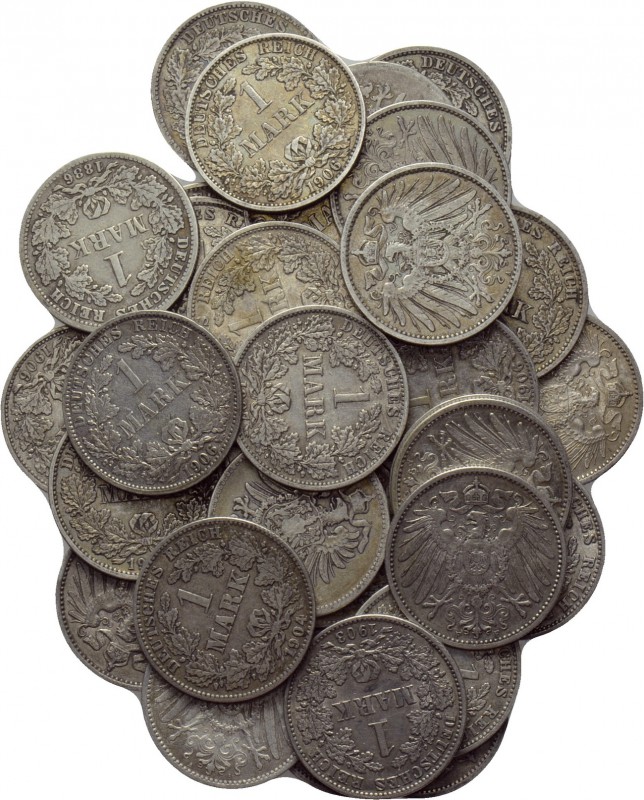 37 German 1 Mark pieces (silver). 

Obv: .
Rev: .

. 

Condition: See pic...