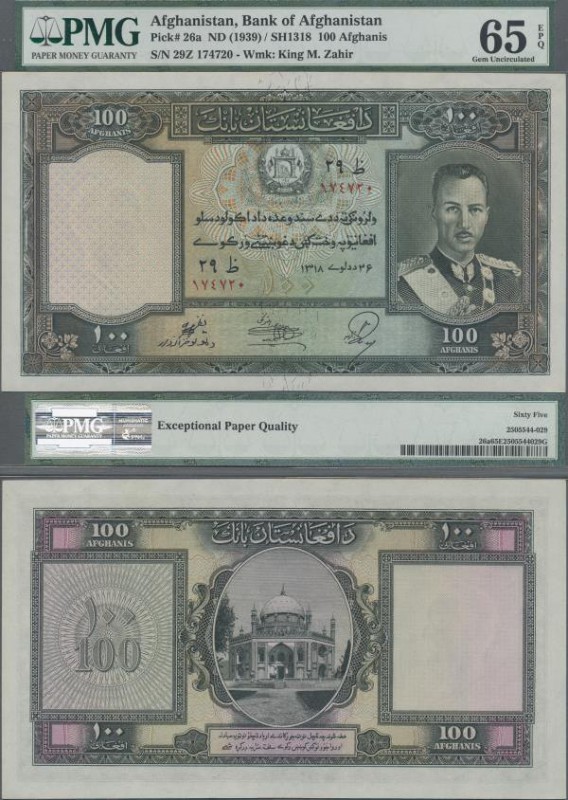 Afghanistan: 100 Afghanis SH1318 (1939), P.26a, highly rare in this exceptional ...