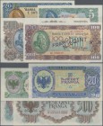 Albania: 1945 ”Skanderbeg” Franga Issue with 5, 20, 100 and 500 Franga, P.15-18 in UNC condition. (4 pcs.)
 [taxed under margin system]