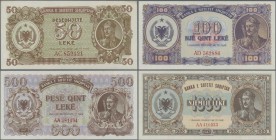 Albania: 1947 ”Soldier” Lek Issue with 10, 50, 100, 500 and 1000 Lek, P.19-23 in UNC condition. (5 pcs.)
 [taxed under margin system]