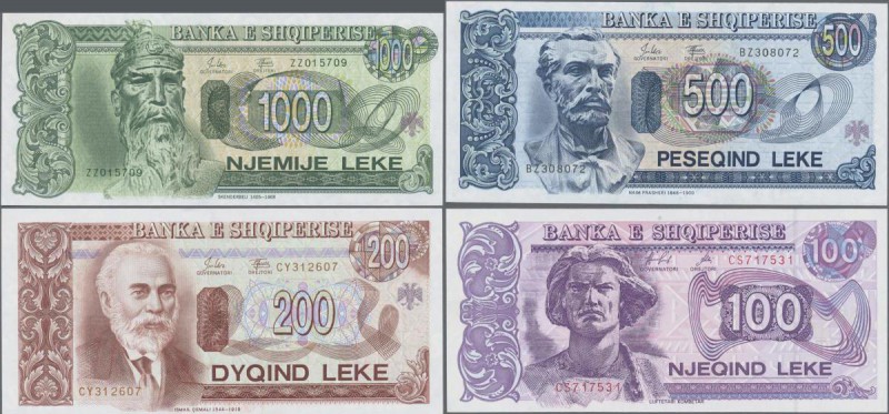 Albania: 1993-1996 issue with 2x 100, 200, 500 and 1000 Leke, P.55b,c, 56, 57, 5...