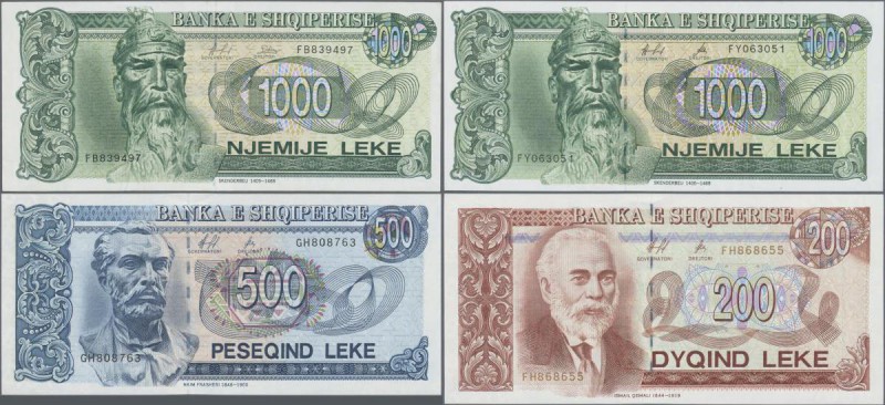 Albania: 200, 500 and 1000 Leke 1996 and 1000 Leke 1995, P.59, 60, 61a,c in UNC ...