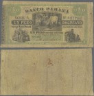 Argentina: Banco Parana 1 Peso Boliviano ND(1868), P.S1815, almost well worn with tiny holes at center. Condition: VG
 [plus 19 % VAT]