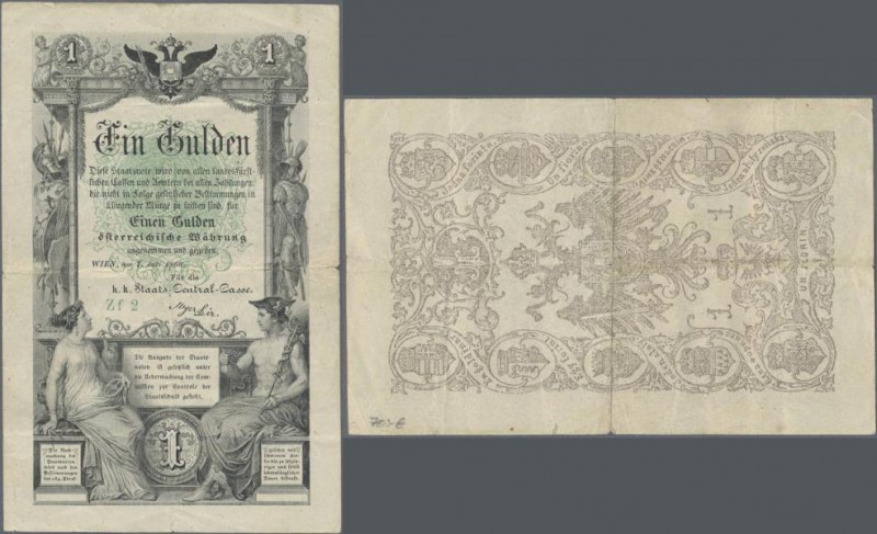 Austria: K.u.K. Staats-Central-Casse 1 Gulden 1866, P.A150, still nice with smal...