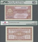 Austria: 25 Schilling 1944 Allied Occupation WW II, P.108a, uncirculated note with exceptional paper quality, PMG graded 65 Gem Uncirculated EPQ
 [ta...