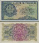 Austria: 1000 Schilling 1944 Allied Occupation WW II, P.111, almost perfect condition with a few minor creases and tiny dint at upper right corner. Co...