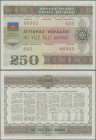 Azerbaijan: 250 Manat 1993 State Loan Bonds, P.13A in almost perfect condition with a very soft vertical bend at center. Condition: XF+
 [plus 19 % V...