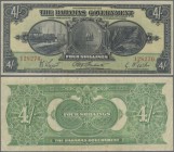 Bahamas: 4 Shillings 1919, P.2, nice and original shape with a few folds and lightly toned paper. Condition: F+/VF
 [plus 19 % VAT]