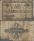 Barbados: The Colonial Bank of Barbados 5 Dollars 1898, P.S141, surely one of only a few pieces known of this great Rarity with missing part at lower ...
