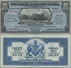 Barbados: The Royal Bank of Canada 20 Dollars (equals 4 Pounds 3 Shillings 4 Pence) January 2nd 1920 SPECIMEN, Redeemable only in BARBADOS, P.S172s wi...