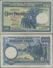 Belgian Congo: 100 Francs 1954, P.25b, very nice and colorfresh with a few spots and soft folds. Condition: F+/VF
 [plus 19 % VAT]