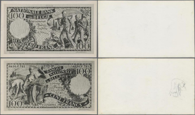 Belgium: Highly rare group of 9 archive photographic essyays for front and back ...