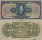 Brazil: República dos Estados Unidos do Brasil 50 Mil Reis ND(1915), P.58, small margin splits, some folds and lightly toned paper. Condition: F
 [pl...
