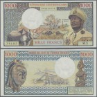 Central African Republic: 1000 Francs ND(1974) P. 2 République Centrafricaine, portrait Bokassa, S/N 003638185 M.2, very crisp original paper, 4 very ...