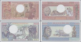 Central African Republic: 500 Francs 1980 P.9 in UNC and 1000 Francs 1981 P.10 in aUNC. (2 pcs.)
 [taxed under margin system]