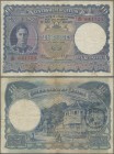 Ceylon: Government of Ceylon 10 Rupees May 7th 1946, P.36Aa with stamp ”HATTON” on back, tiny pinholes at upper left, some stronger folds and a few sp...