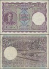 Ceylon: Government of Ceylon 50 Rupees July 12th 1944, P.37a, still nice and rare banknote with two black stamps on back, some pinholes at left and ri...