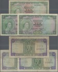 Ceylon: Nice lot with 3 banknotes 10 Rupees July 1st 1953 (2 pcs. in F/F+) and October 16th 1954 (F-). (3 pcs.)
 [plus 19 % VAT]