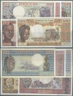 Chad: Republique Du Tchad, set with 5 Banknotes comprising 500 Francs 1970's P.2a in VF+, 1000 Francs 1970's P.3a in F-/F (washed), 5000 Francs 1970's...
