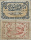 China: Imperial Chinese Railways, Shanghai Branch 10 Dollars January 2nd 1899, P.A61, extraordinary rare banknote in still great condition with bright...
