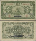 China: Bank of Communications 10 Cents 1925 with place of issue WEIHAWEI / PEKING AND TIENTSIN on back, P.138d, very rare variation of this type, ligh...