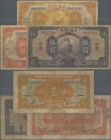 China: Bank of Communications set with 3 Banknotes comprising 1 Yuan 1917 place of issue WEIHAWEI and SHANTUNG P.145Bg, 5 Yuan 1927 place of issue TSI...