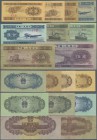China: China Peoples Republic set with 9 Banknotes series 1953 with 1, 2, 5 Fen, 1 and 5 Jiao, P.860a,b,c, 861a,b, 862a,b, 863a, 865 in F- to UNC cond...