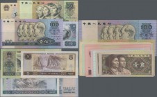 China: Set with 29 banknotes of the 1980-1990 series including 4 x 1 Jiao P.881a in UNC, 3 x 2 Jiao P.882 in UNC, 3 x 5 Jiao P.883a in UNC, 6 x 1 Yuan...