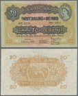 East Africa: The East African Currency Board 20 Shillings 1956, Queen Elizabeth II at right, P.35, great original shape with a strong center fold and ...