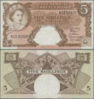 East Africa: The East African Currency Board 5 Shillings ND(1958-60) Queen Elizabeth II at Left - 4 Signatures at right, P.37, excellent condition wit...