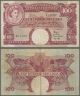 East Africa: East African Currency Board 100 Shillings ND(1958-60), Queen Elizabeth II at Left - 4 Signatures at right, P.40, highest denomination of ...