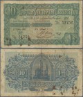 Egypt: Government of Egypt 10 Piastres May 27th 1917, P.160b, some rusty spots and holes. Condition: F-
 [plus 19 % VAT]
