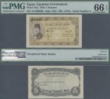 Egypt: Egyptian Government 5 Piastres 1940, P.165a with serial number A/5 000006 in perfect UNC, PMG graded 66 Gem Uncirculated EPQ
 [plus 19 % VAT]