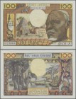 Equatorial African States: Banque Centrale - États de l'Afrique Équatoriale 100 Francs ND(1963) Code letter ”A” = CHAD, P.3a, soft vertical bend at ce...
