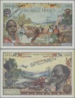 Equatorial African States: Banque Centrale - États de l'Afrique Équatoriale 5000 Francs ND(1963) SPECIMEN with code letter ”B” = CENTRAL AFRICAN REPUB...