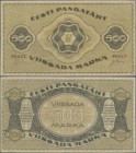 Estonia: Eesti Pangatäht 500 Marka 1921, P.57a, great condition without larger damages with bright colors, just some folds and creases in the paper an...