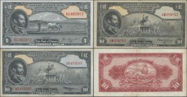 Ethiopia: State Bank of Ethiopia set with 3 banknotes 1 Dollar ND(1945 with signature Blowers P.12a (UNC), 10 Dollars ND(1945) with signature Blowers ...