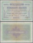 Faeroe Islands: 100 Kroner 1940 P. 12, rare high denomination banknote of this series, light folds in paper, pressed, no holes, no tears, no repairs, ...