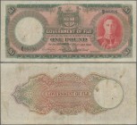 Fiji: Government of Fiji 1 Pound 1950, P.40e, still nice with tiny pinholes ans minor margin split. Condition: F/F+
 [plus 19 % VAT]