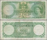Fiji: Government of Fiji 1 Pound 1965, P.53a, small graffiti at left on front and a number of folds and creases in the paper. Condition: F
 [plus 19 ...
